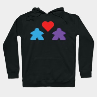 Blue And Purple Meeple Couple Board Game Valentine's Day Hoodie